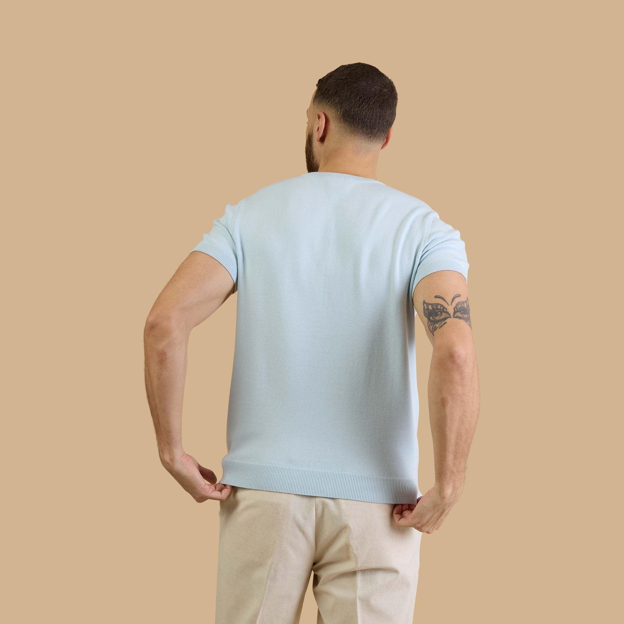 Signature Knit Sweater Tee in Spring Blue