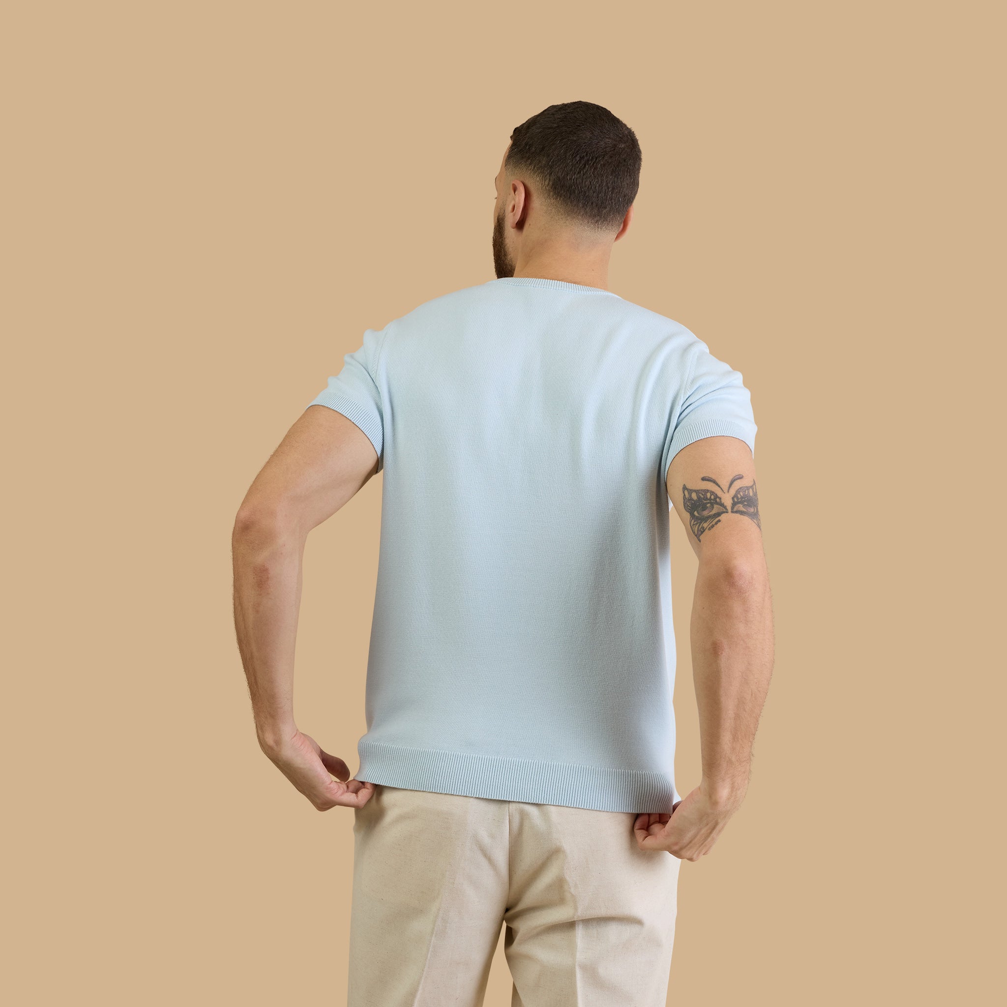 Signature Knit Sweater Tee in Spring Blue