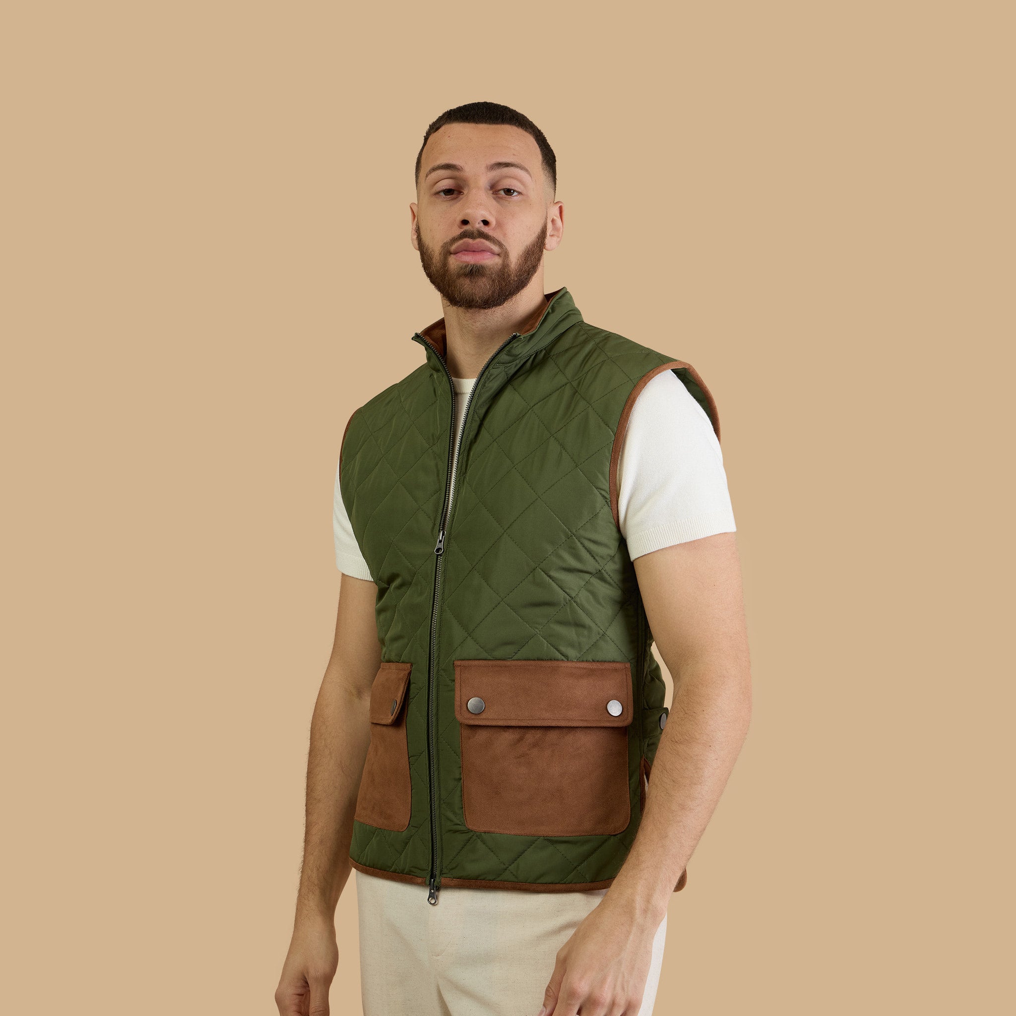 The Amari Vest in Moss