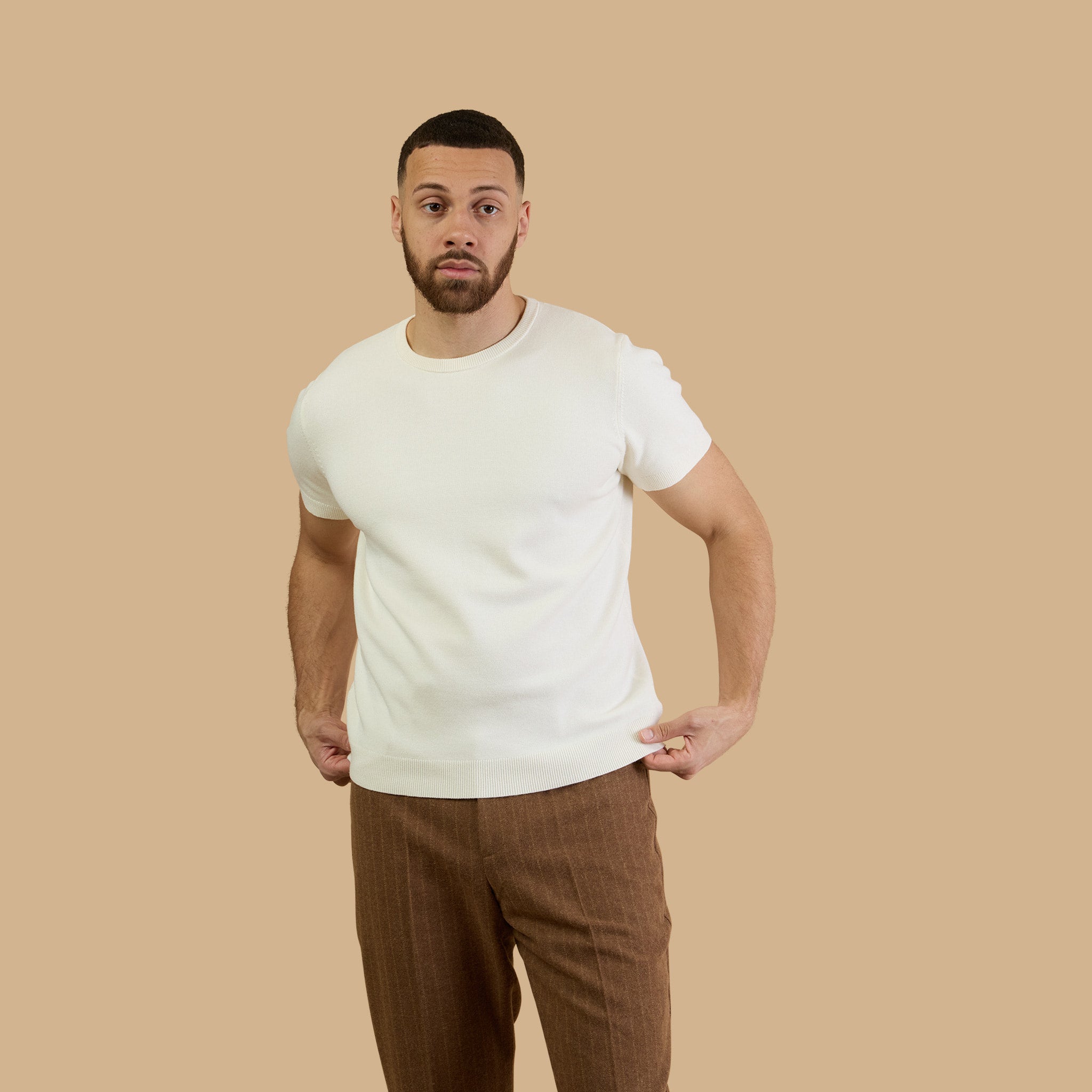 Signature Knit Sweater Tee in Ivory