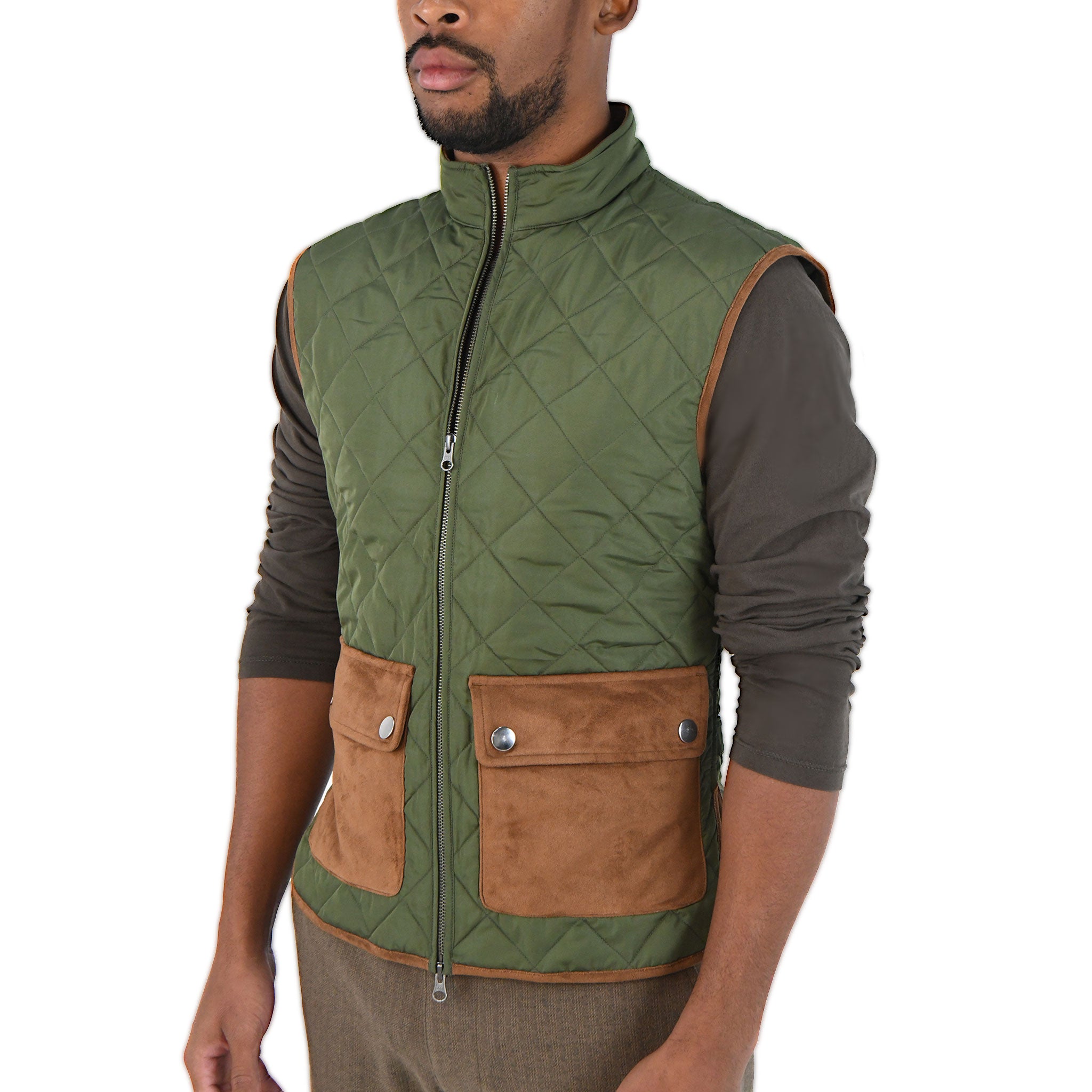 The Amari Vest in Moss